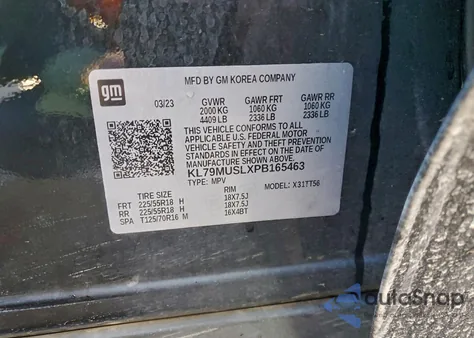 2023 Chevrolet Trailblazer Rs z USA, uszkodzony, nr VIN KL79MUSLXPB165463